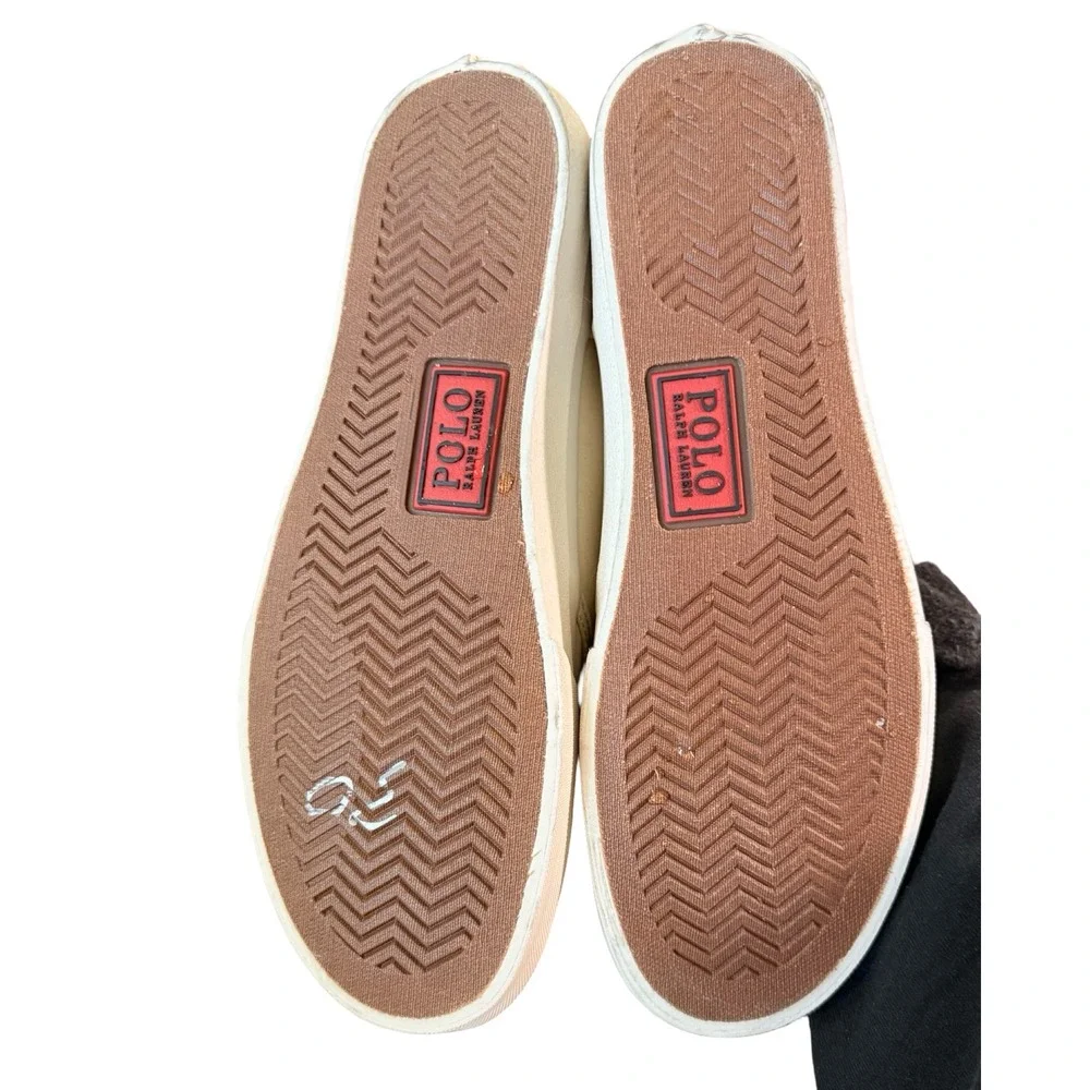 Polo Ralph Lauren Keaton Chukka Sneaker Cream‎ Canvas Multicolor Pony Mens 12